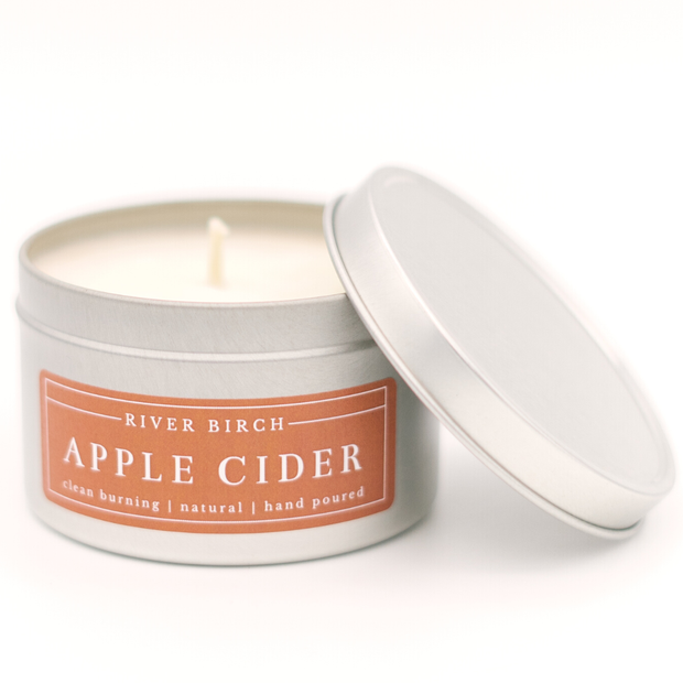 8oz Apple Cider - Silver Tin Soy Candle