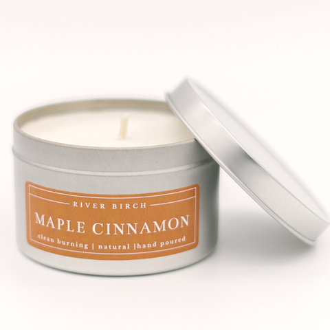 8oz Maple Cinnamon - Silver Tin Soy Candle
