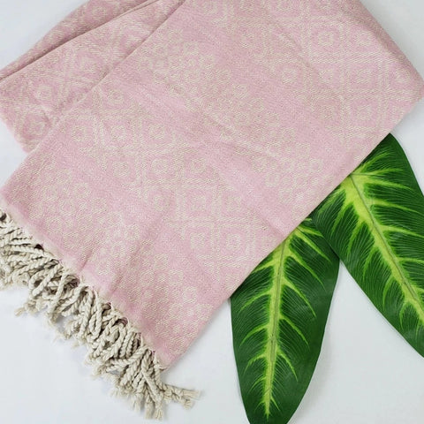 Diamond Jacquard Towel - Pink